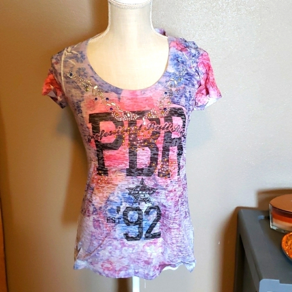 PBR bull riding rodeo burnout baby doll top